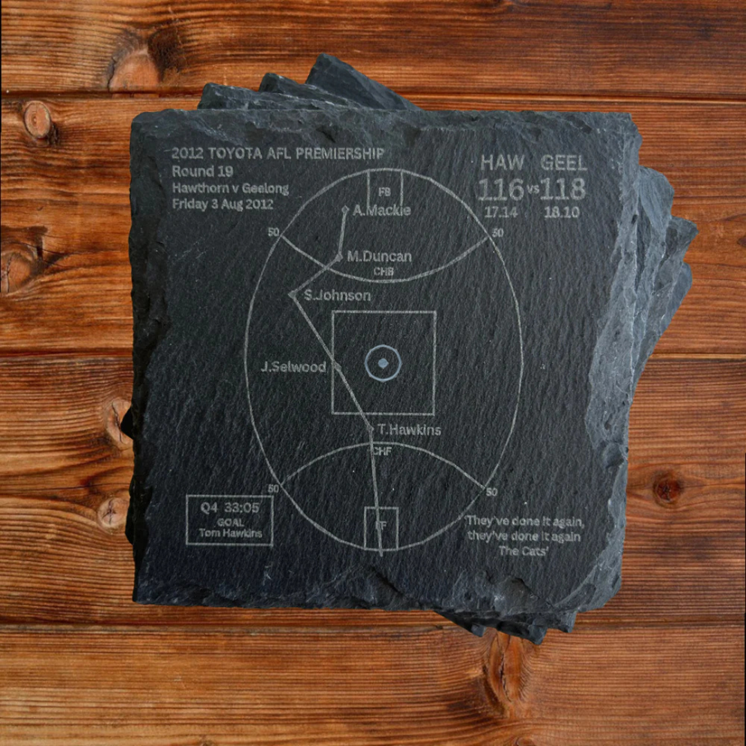 Geelong Cats Greatest Moments - Slate Coasters (Set Of 4)