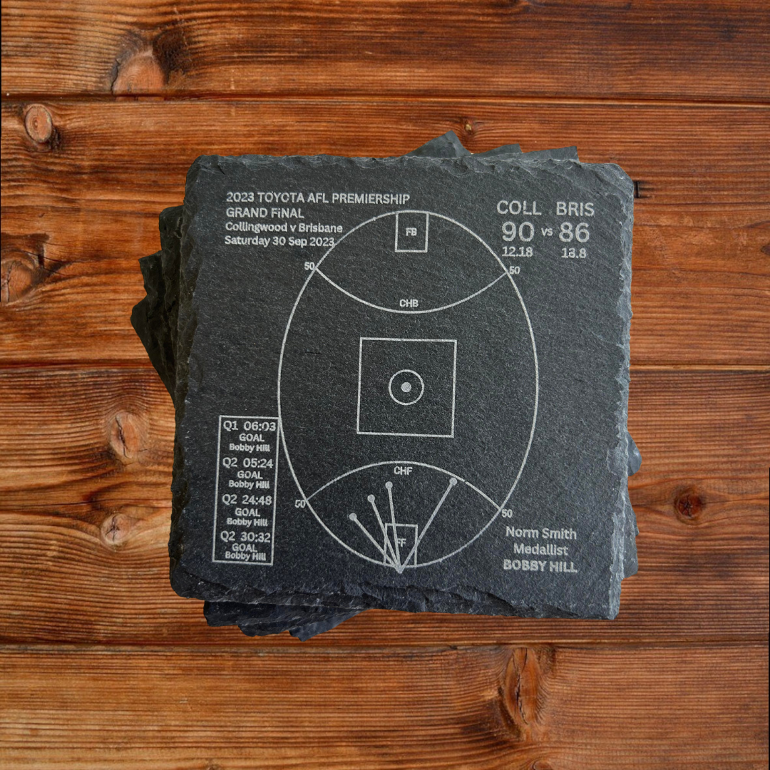 Collingwood Premiers 2023 - Slate Coasters (Set Of 4)