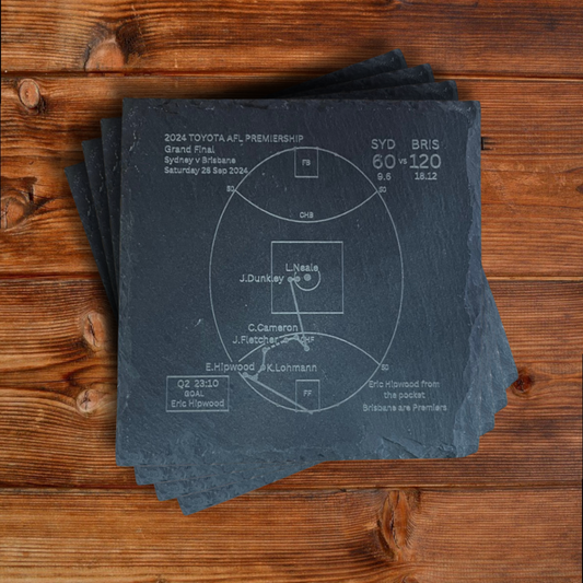 Brisbane Lions Premiers 2024 - Slate Coasters (Set Of 4)