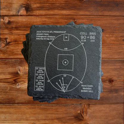 Collingwood Premiers 2023 - Slate Coasters (Set Of 4)